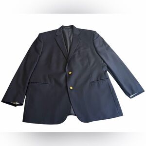 Ralph Lauren Classic Navy Blazer with Gold Buttons. 100% Wool. Size 48L.